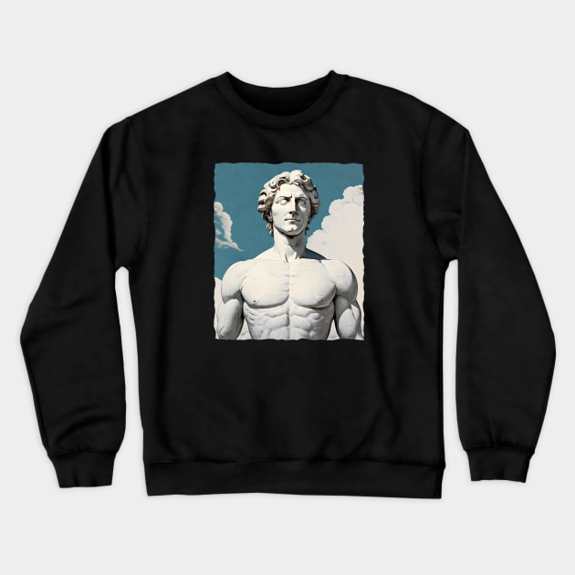 Emotive Neoclassical Sculpture Crewneck Sweatshirt by Manzo Carey